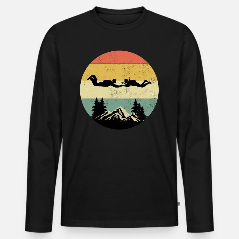 Fallschirmspringen Fallschirmspringen - Männer Premium Bio Langarmshirt - Schwarz