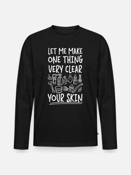 Cute Licensed Esthetician Skincare - Männer Premium Bio Langarmshirt - Schwarz