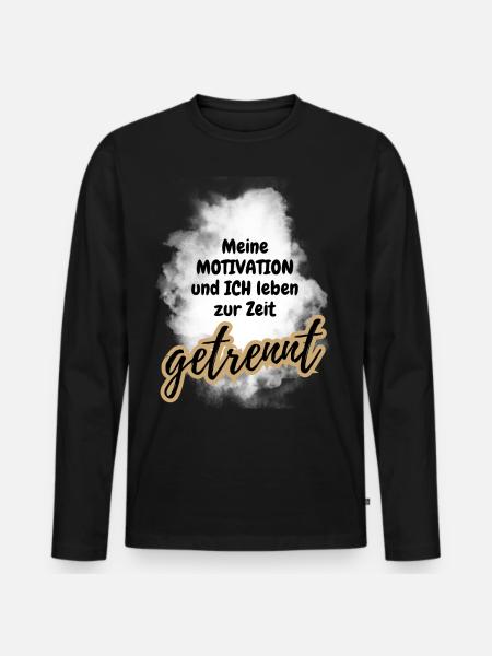 POSITIVE EINSTELLUNG MINDSET Motivation - Männer Premium Bio Langarmshirt - Schwarz