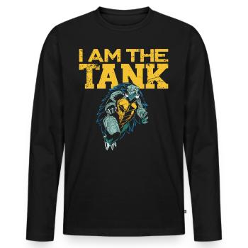 Sea Turtle Tortoise I Am The Tank - Men's Premium Organic Long Sleeve Shirt - black - Front - Nico (187cm)
