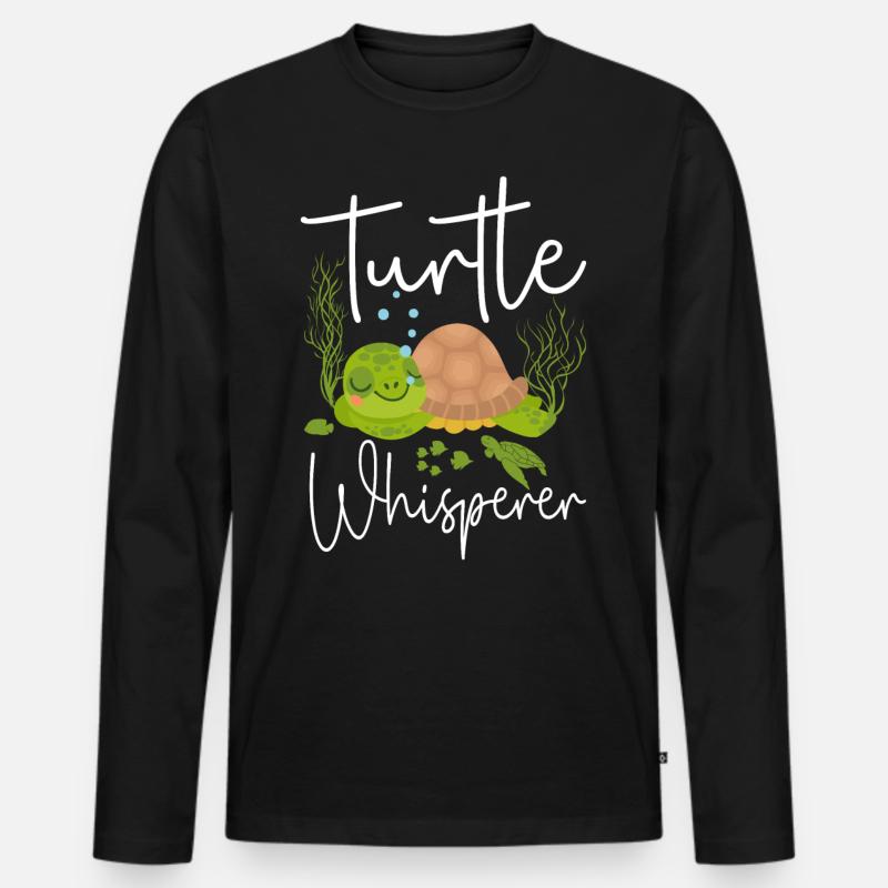 Sea Turtle Tortoise Turtle - Männer Premium Bio Langarmshirt - Schwarz