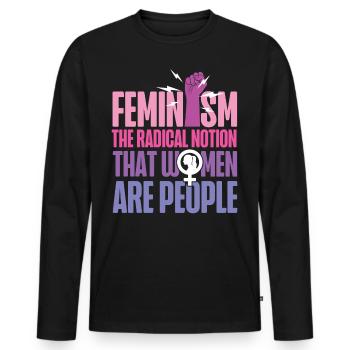 Le féminisme féministe Le radical - T-shirt manches longues Premium bio Homme - noir - Devant - Nico (187cm)