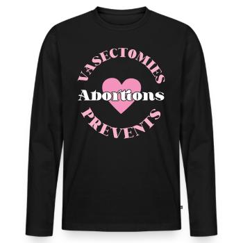 Feminist Vasectomies Prevents - Men's Premium Organic Long Sleeve Shirt - black - Front - Nico (187cm)