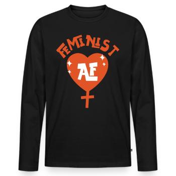 Feminist Feminist Af - Männer Premium Bio Langarmshirt - Schwarz - Vorne - Nico (187cm)