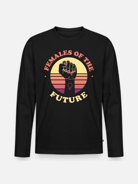 Femmes rétro féministes du - T-shirt manches longues Premium bio Homme - noir