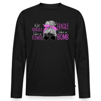 Feminist Not Fragile Like A Flower - Men's Premium Organic Long Sleeve Shirt - black - Front - Nico (187cm)