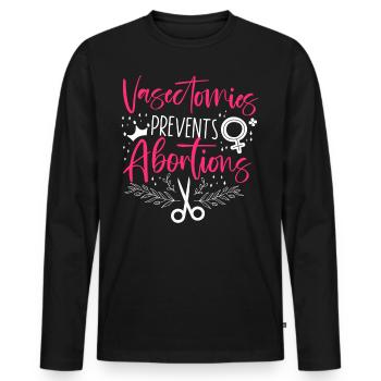 Feminist Vasectomies Prevents - Men's Premium Organic Long Sleeve Shirt - black - Front - Nico (187cm)