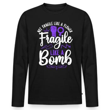 Feminist Not Fragile Like A Flower - Men's Premium Organic Long Sleeve Shirt - black - Front - Nico (187cm)