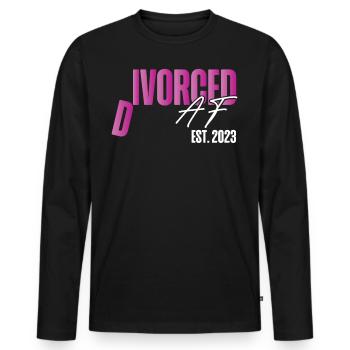 Happy Divorce Party Divorced Af - Men's Premium Organic Long Sleeve Shirt - black - Front - Nico (187cm)