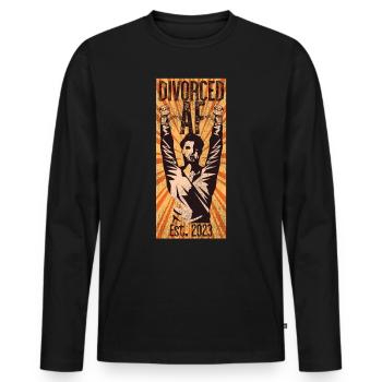 Happy Divorce Party Divorced Af - Men's Premium Organic Long Sleeve Shirt - black - Front - Nico (187cm)