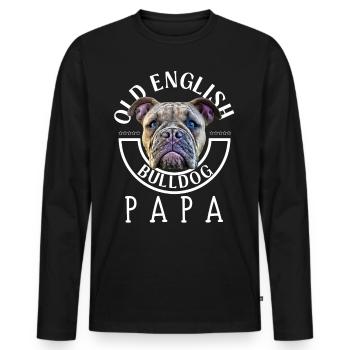 Bulldog Bulldog Bulldogs Papa - T-shirt manches longues Premium bio Homme - noir - Devant - Nico (187cm)