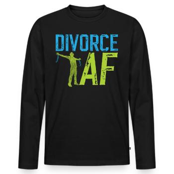 Happy Divorce Party Divorce Af - Men's Premium Organic Long Sleeve Shirt - black - Front - Nico (187cm)
