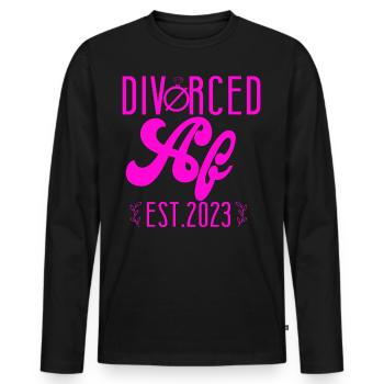 Happy Divorce Party Divorced Af - Men's Premium Organic Long Sleeve Shirt - black - Front - Nico (187cm)