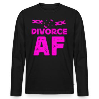 Happy Divorce Party Divorce Af - Men's Premium Organic Long Sleeve Shirt - black - Front - Nico (187cm)