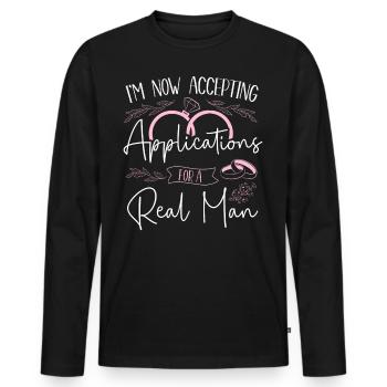 Happy Divorce Party I'm Now - Männer Premium Bio Langarmshirt - Schwarz - Vorne - Nico (187cm)