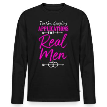 Happy Divorce Party I'm Now - Männer Premium Bio Langarmshirt - Schwarz - Vorne - Nico (187cm)
