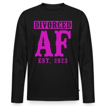 Happy Divorce Party Divorced Af - Men's Premium Organic Long Sleeve Shirt - black - Front - Nico (187cm)