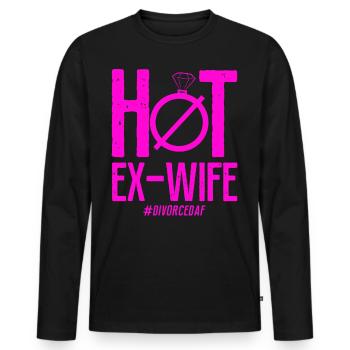 Happy Divorce Party Hot Ex-Wife - Männer Premium Bio Langarmshirt - Schwarz - Vorne - Nico (187cm)