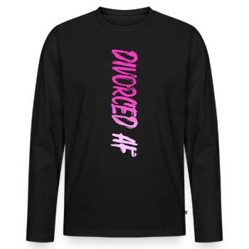 Happy Divorce Party Divorced Af - Men's Premium Organic Long Sleeve Shirt - black - Front - Nico (187cm)