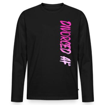 Happy Divorce Party Divorced Af - Men's Premium Organic Long Sleeve Shirt - black - Front - Nico (187cm)