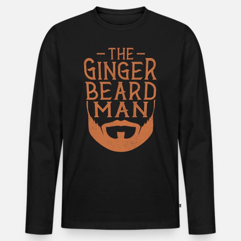 Beard Lover Bearded Man Ginger - Männer Premium Bio Langarmshirt - Schwarz