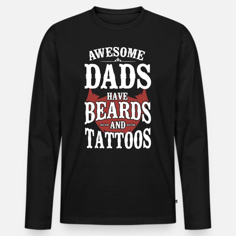 Beard Lover Bearded Man Dad - Männer Premium Bio Langarmshirt - Schwarz