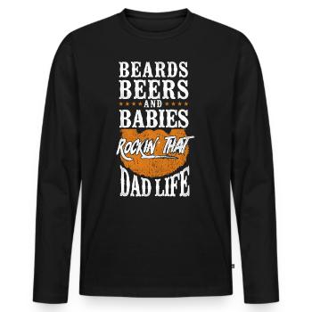 Beard Lover Bearded Man Dad Ginger - Männer Premium Bio Langarmshirt - Schwarz - Vorne - Nico (187cm)