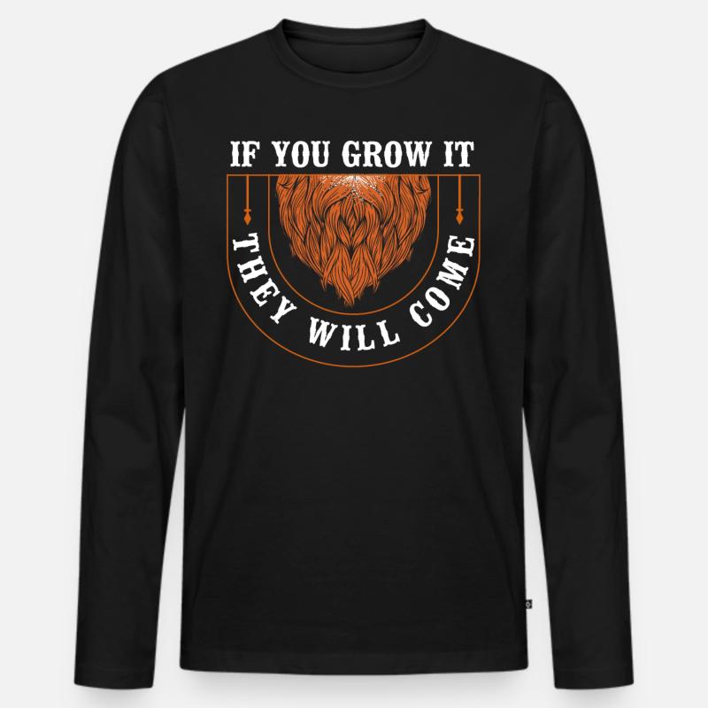 Beard Lover Bearded Man Ginger - Männer Premium Bio Langarmshirt - Schwarz