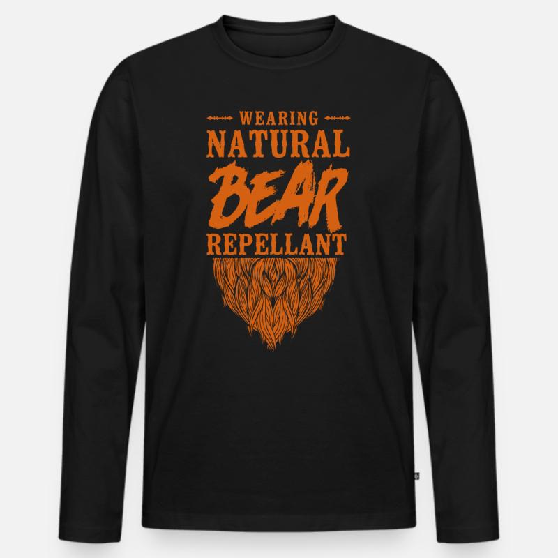 Beard Lover Bearded Man Ginger - Männer Premium Bio Langarmshirt - Schwarz