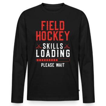 Field Hockey Field Hockey Skills - Men's Premium Organic Long Sleeve Shirt - black - Front - Nico (187cm)
