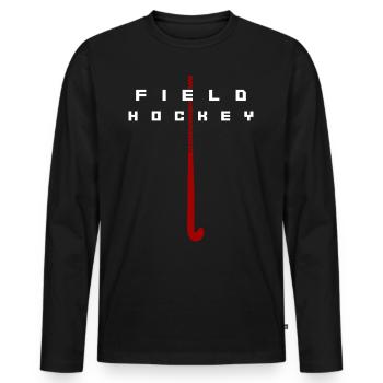 Field Hockey Field Hockey - Men's Premium Organic Long Sleeve Shirt - black - Front - Nico (187cm)