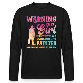 House Painter Decorator Girlfriend - Men's Premium Organic Long Sleeve Shirt - black - Front - Nico (187cm)