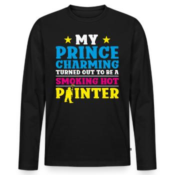House Painter Decorator Girlfriend - Men's Premium Organic Long Sleeve Shirt - black - Front - Nico (187cm)