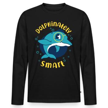 Dolphin Dolphinateley Smart - Men's Premium Organic Long Sleeve Shirt - black - Front - Nico (187cm)