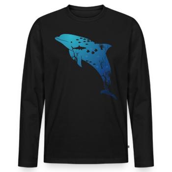 Dolphin Marine Life - Men's Premium Organic Long Sleeve Shirt - black - Front - Nico (187cm)