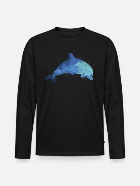 Dolphin Marine Life - Men's Premium Organic Long Sleeve Shirt - black