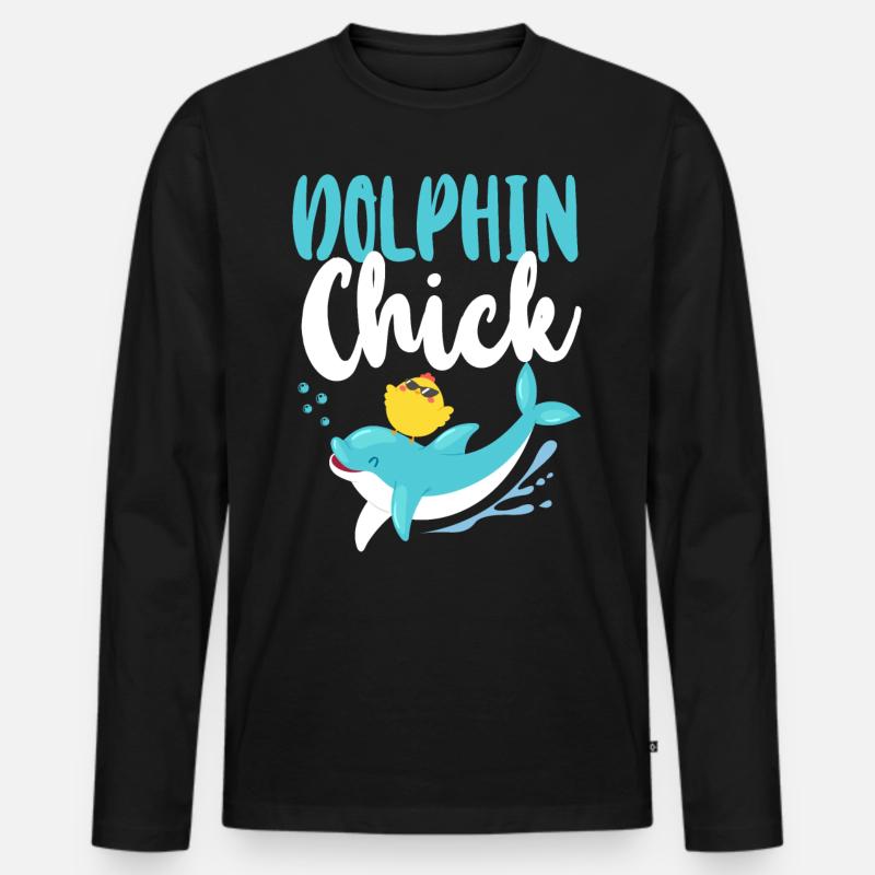 Dolphin Chicken Dolphin Chick - Männer Premium Bio Langarmshirt - Schwarz