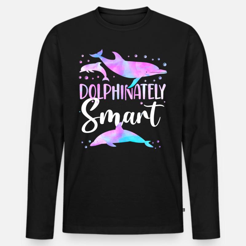 Dolphin Dolphinateley Smart - Männer Premium Bio Langarmshirt - Schwarz