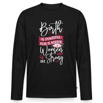 LD Labour And Delivery Nurse - Men's Premium Organic Long Sleeve Shirt - black - Front - Nico (187cm)