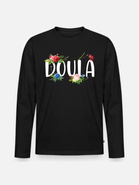 Doula Birth Worker Flower - Men's Premium Organic Long Sleeve Shirt - black