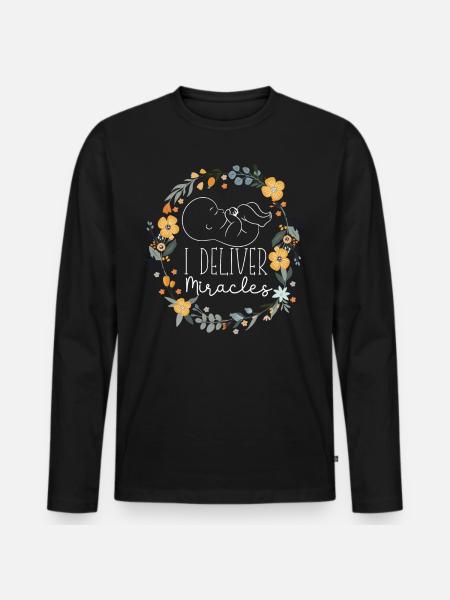 LD Labour And Delivery Nurse - Men's Premium Organic Long Sleeve Shirt - black