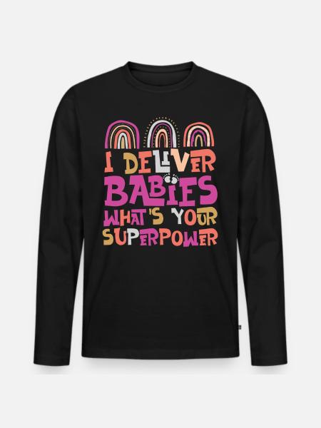 LD Labour And Delivery Nurse - Men's Premium Organic Long Sleeve Shirt - black