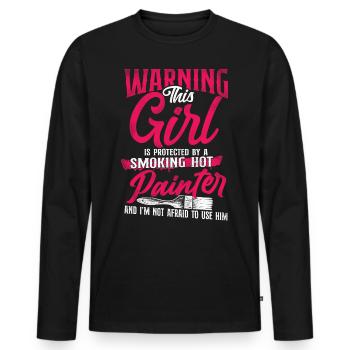 House Painter Decorator Girlfriend - Men's Premium Organic Long Sleeve Shirt - black - Front - Nico (187cm)
