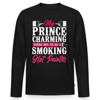 House Painter Decorator Girlfriend - Men's Premium Organic Long Sleeve Shirt - black - Front - Nico (187cm)