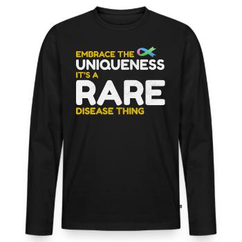Unique Rare Disease Raise Awareness - Men's Premium Organic Long Sleeve Shirt - black - Front - Nico (187cm)