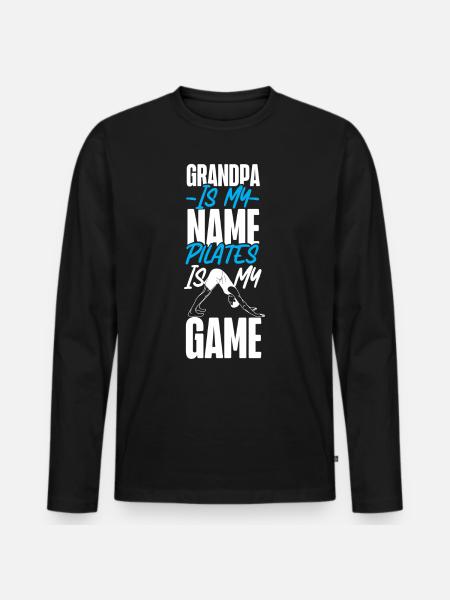 Instructeur de Pilates Enseignant Grand-père - T-shirt manches longues Premium bio Homme - noir