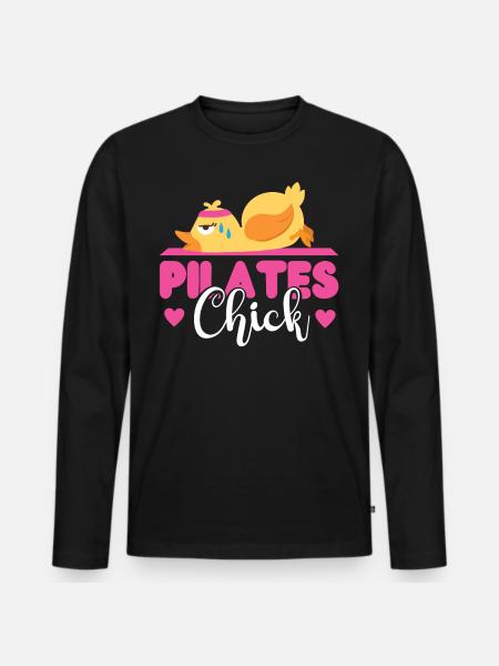 Pilates Instructor Teacher Chicken - Men's Premium Organic Long Sleeve Shirt - black