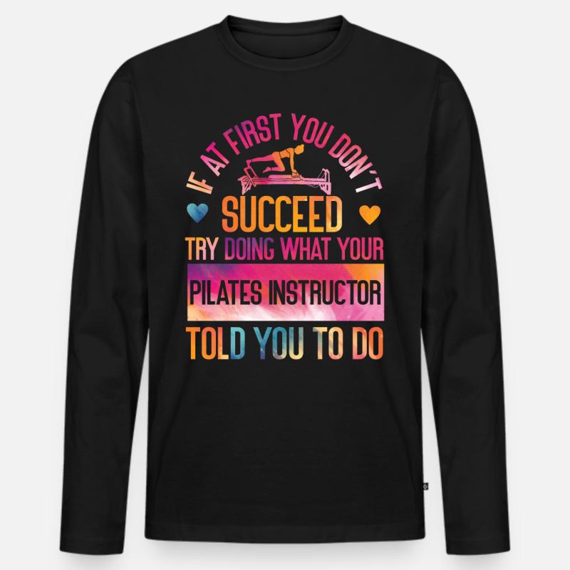 Pilates Instructor Teacher - Männer Premium Bio Langarmshirt - Schwarz