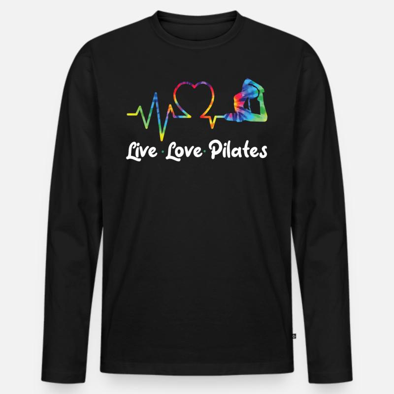 Pilates Instructor Teacher - Männer Premium Bio Langarmshirt - Schwarz