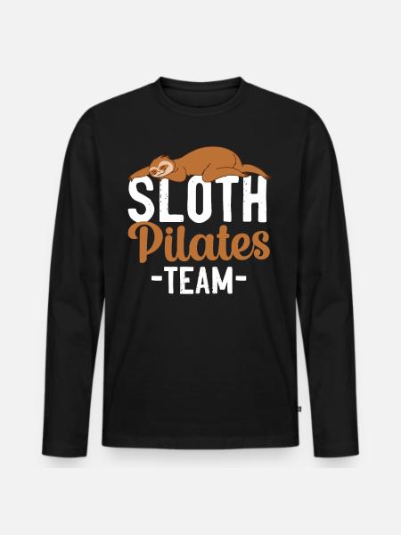 Pilates Instructor Teacher Sloth - Men's Premium Organic Long Sleeve Shirt - black